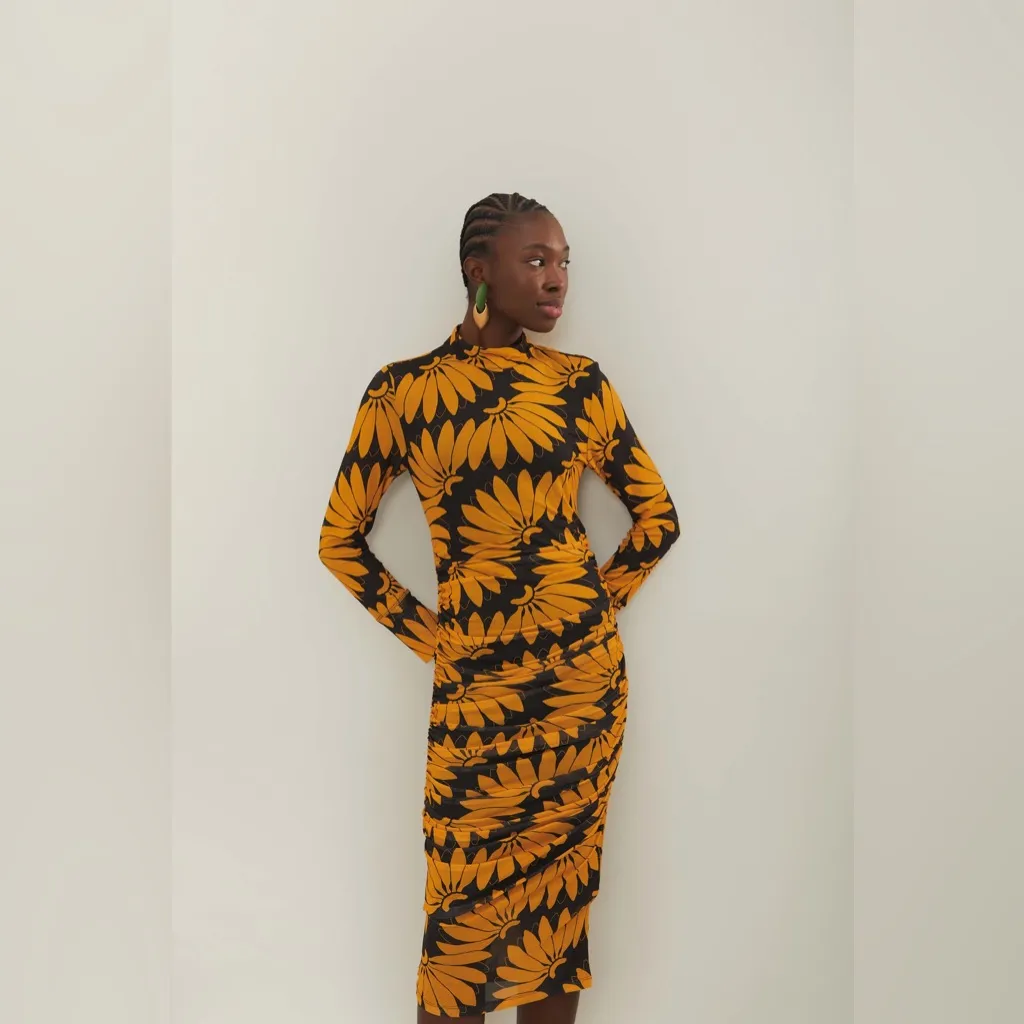 FARM RIO Yellow Copabanana Tulle Midi Dress, Size XXSMALL, $285 - Image 2