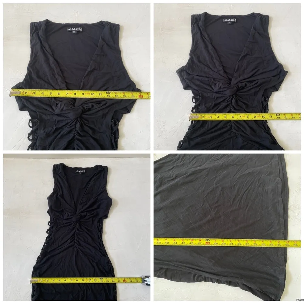 I.AM.GIA Maiya Black Lace Up Side Maxi Dress Size XL - Image 11