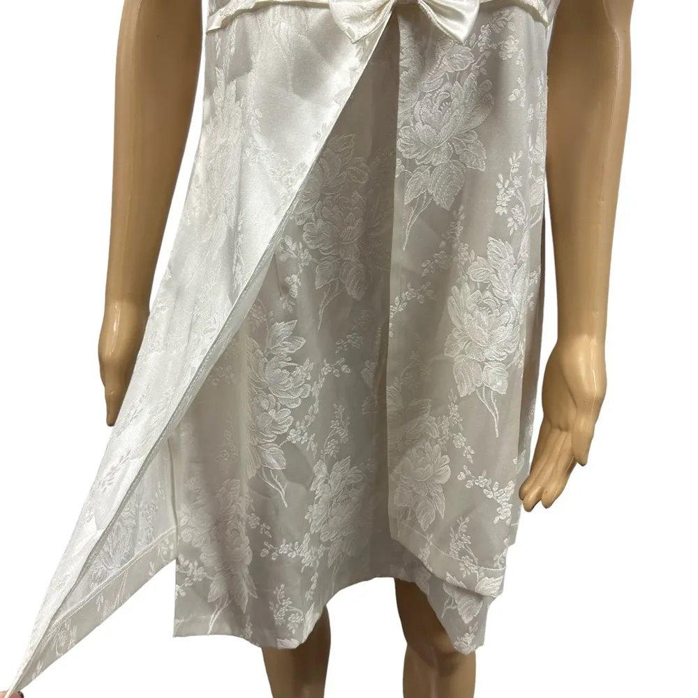 Jamie Brooks Vintage Floral Sleeveless Slit Front Layered Midi Dress Womens 12 White - Image 7