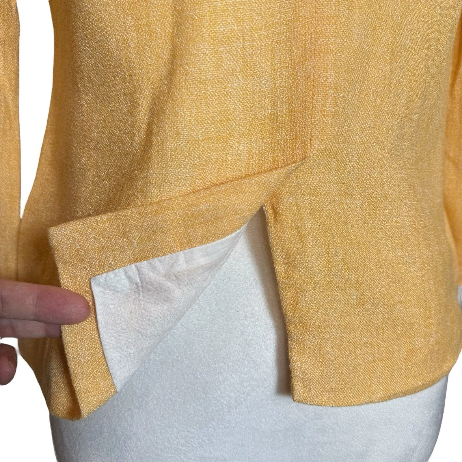 Talbots Linen Cotton Blazer 4P Petite Orange Y2K Academia Preppy Corporate Work - Image 7