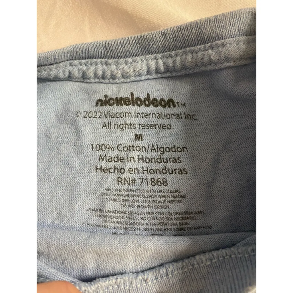 90s Nostalgia Nickelodeon Cartoon Kidcore Tee Light Blue Medium - Image 3