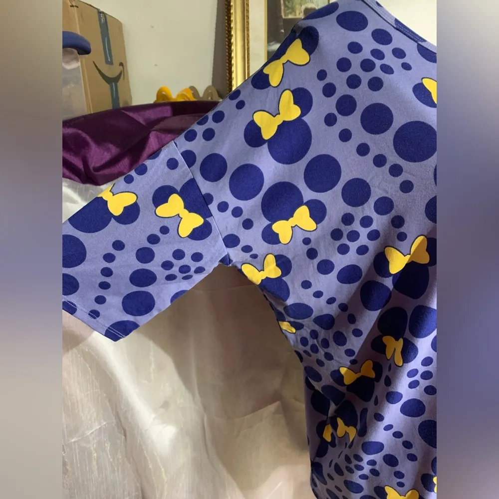 Lularoe Irma Disney Blue Minnie Mouse Top - Image 2