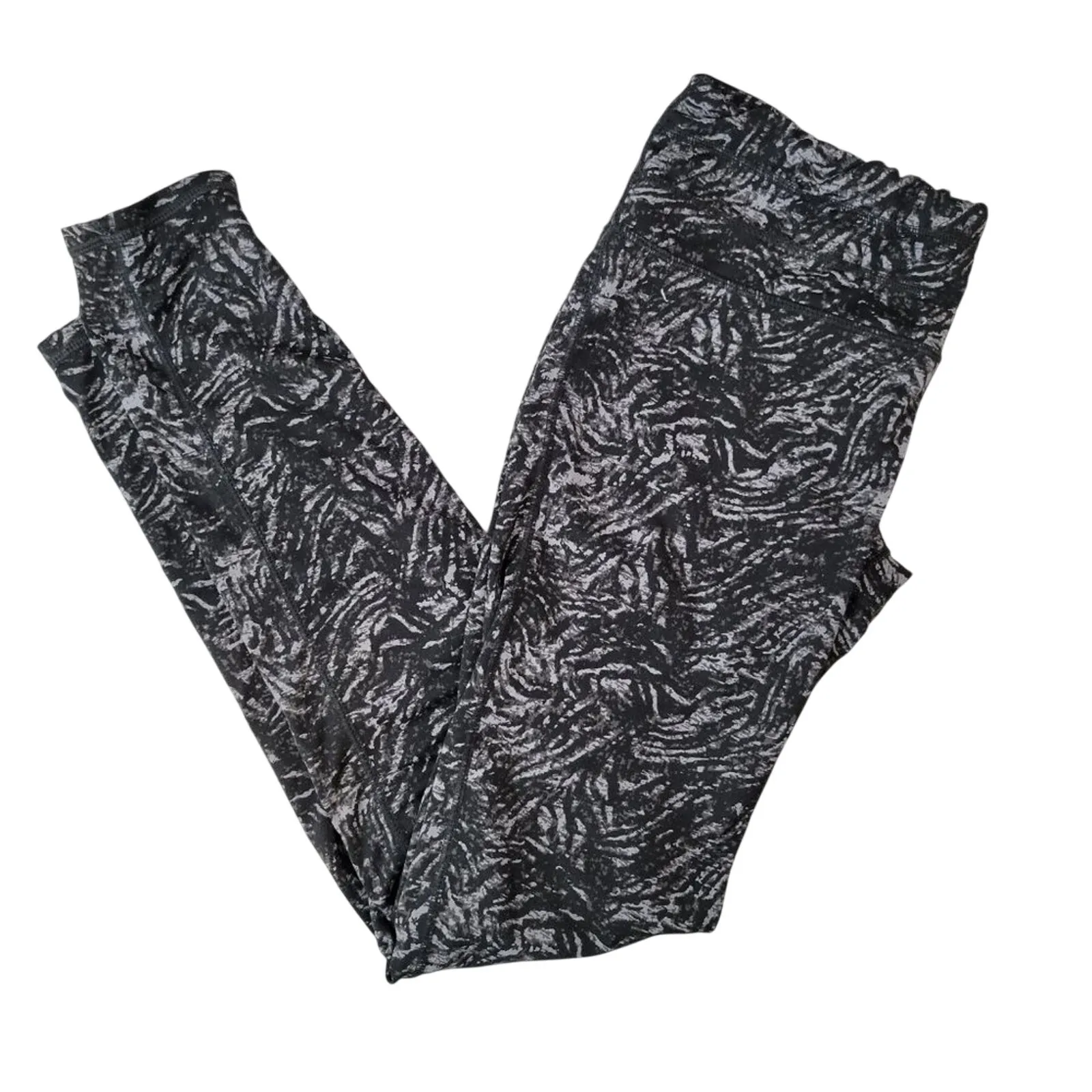 32 Degrees Cool High Rise‎ Printed Leggings Black Grey Athletic Pants Women's S - Image 9