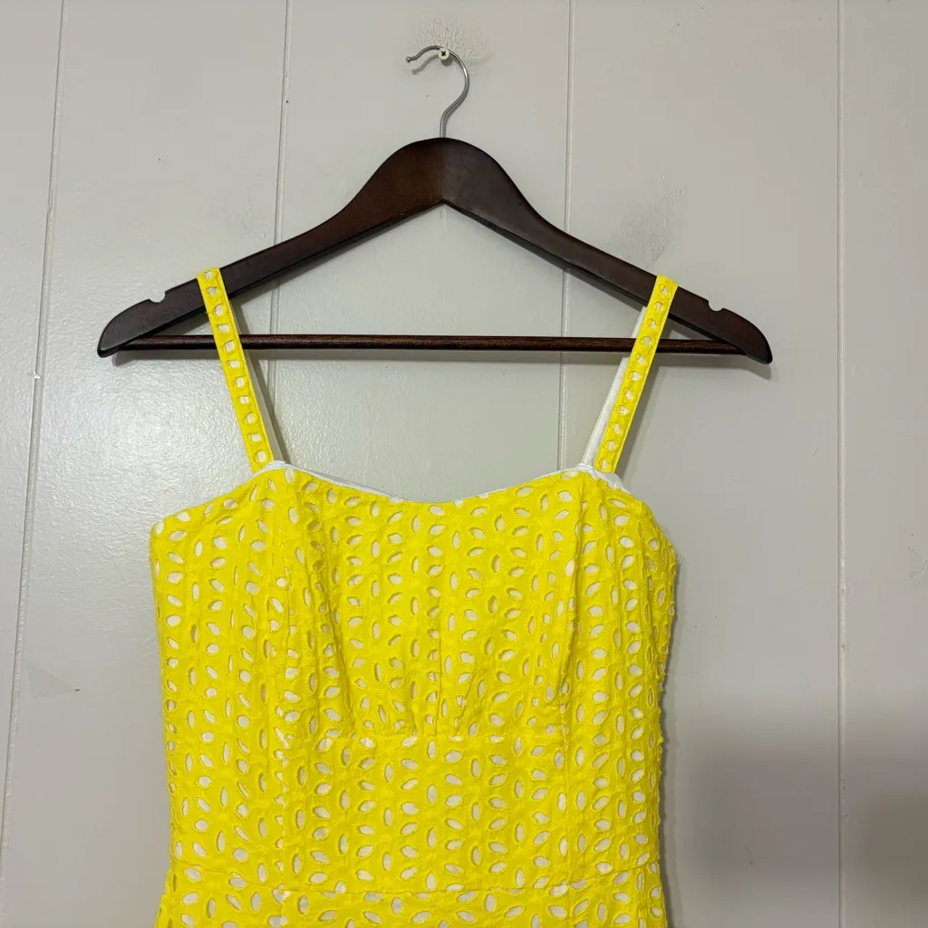 Lilly Pulitzer Yellow Blossom Eyelet Dress Pineapple Juice Flower Petal Size 0 - Image 5