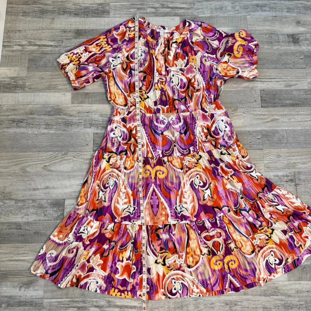 Chico's NWT 40th anniversary paisley pima cotton tiered dress size 16 E35 - Image 8