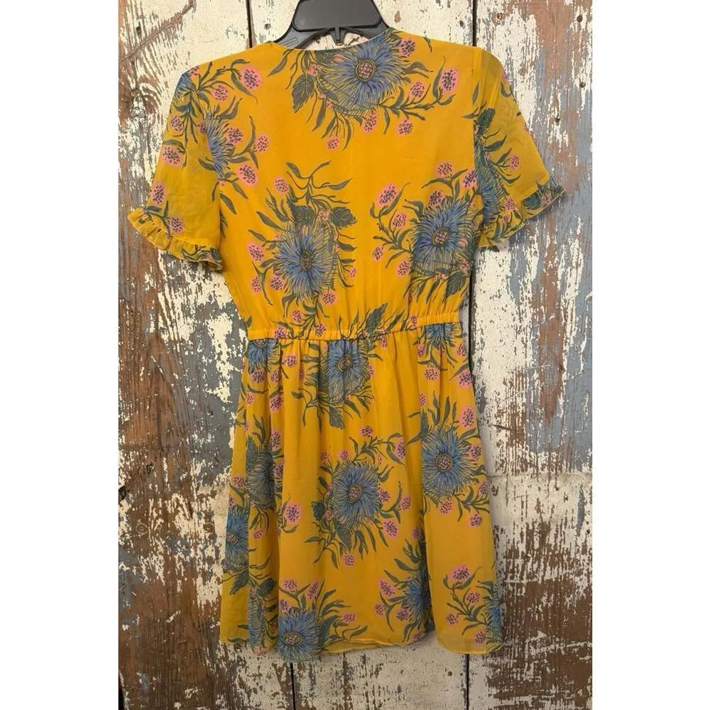 Madewell Sweatgrass Ruffle Sleeve Dress in Painted Blooms, size 0 - Image 7