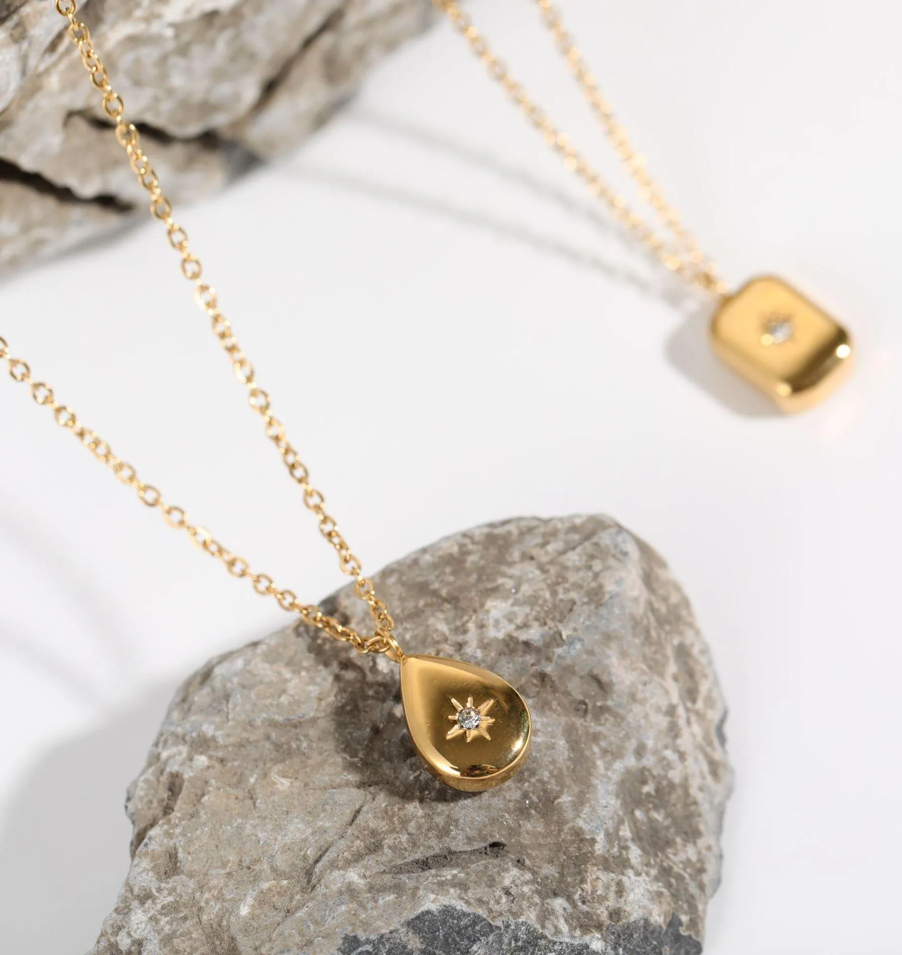 Teardrop Pendant Necklace Gold Necklace Teardrop Necklace - Image 5