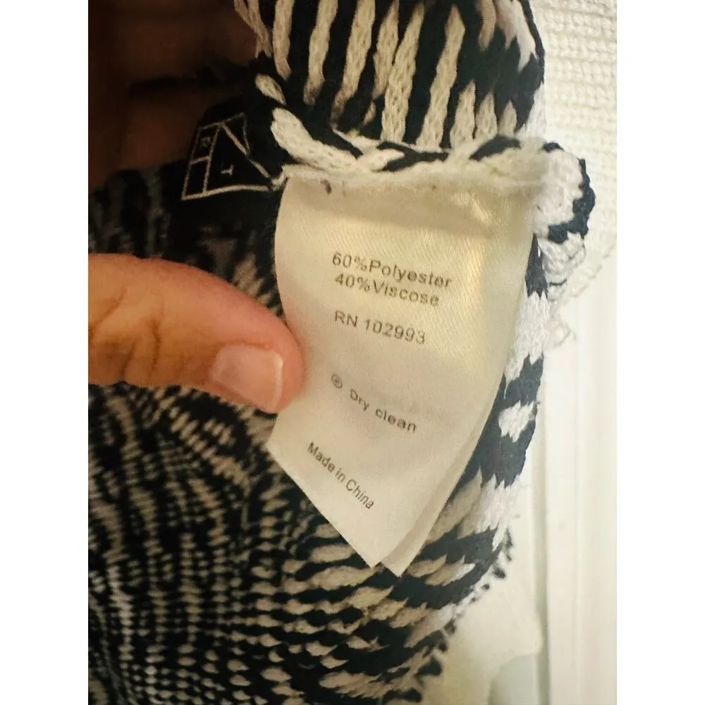 DEREK LAM 10 Crosby Sawyer Black Ivory Long Sleeves Gold Button Sweater Size XXL - Image 11