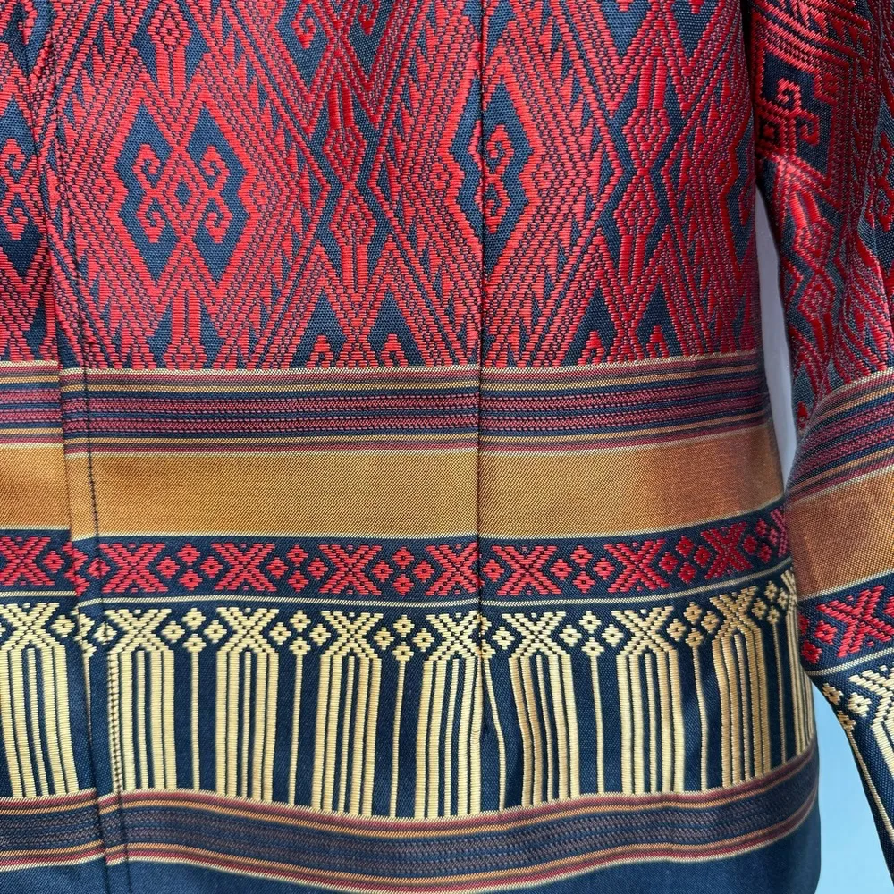 Coldwater Creek NEW Navajo Stripe Embroidered Jacket Open Front Long Sleeves 10P - Image 4