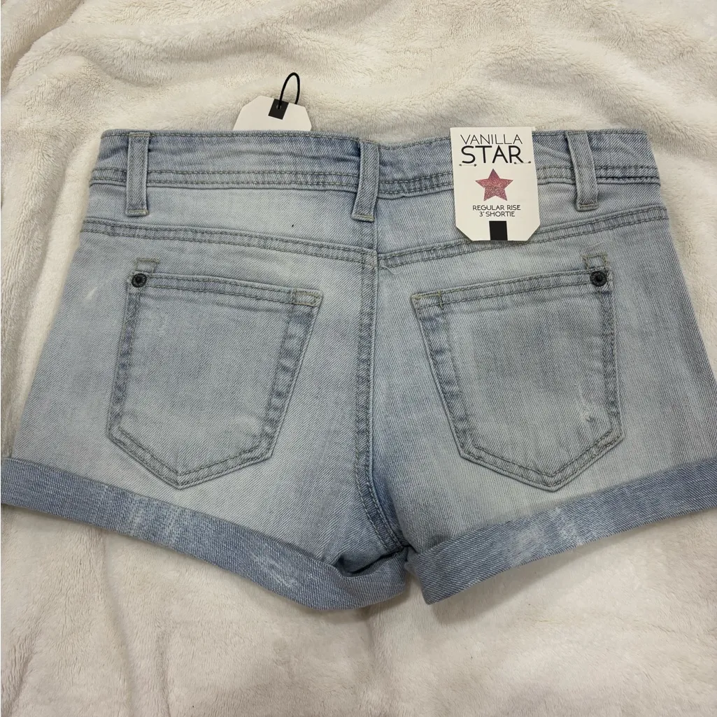 Vanilla Star Sky Blue Denim Shorts - Image 2