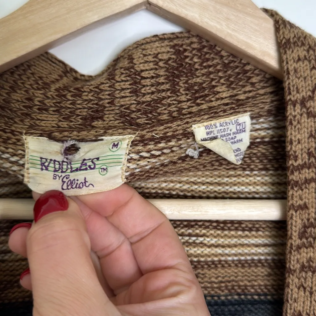 Vintage Riddles by Elliot southwest print open cardigan Red Size M - Image 4