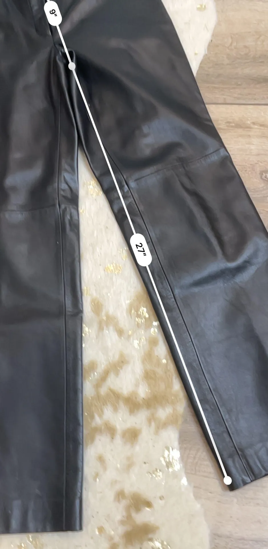 Loft Vintage 100% Leather Black Pants - Image 2