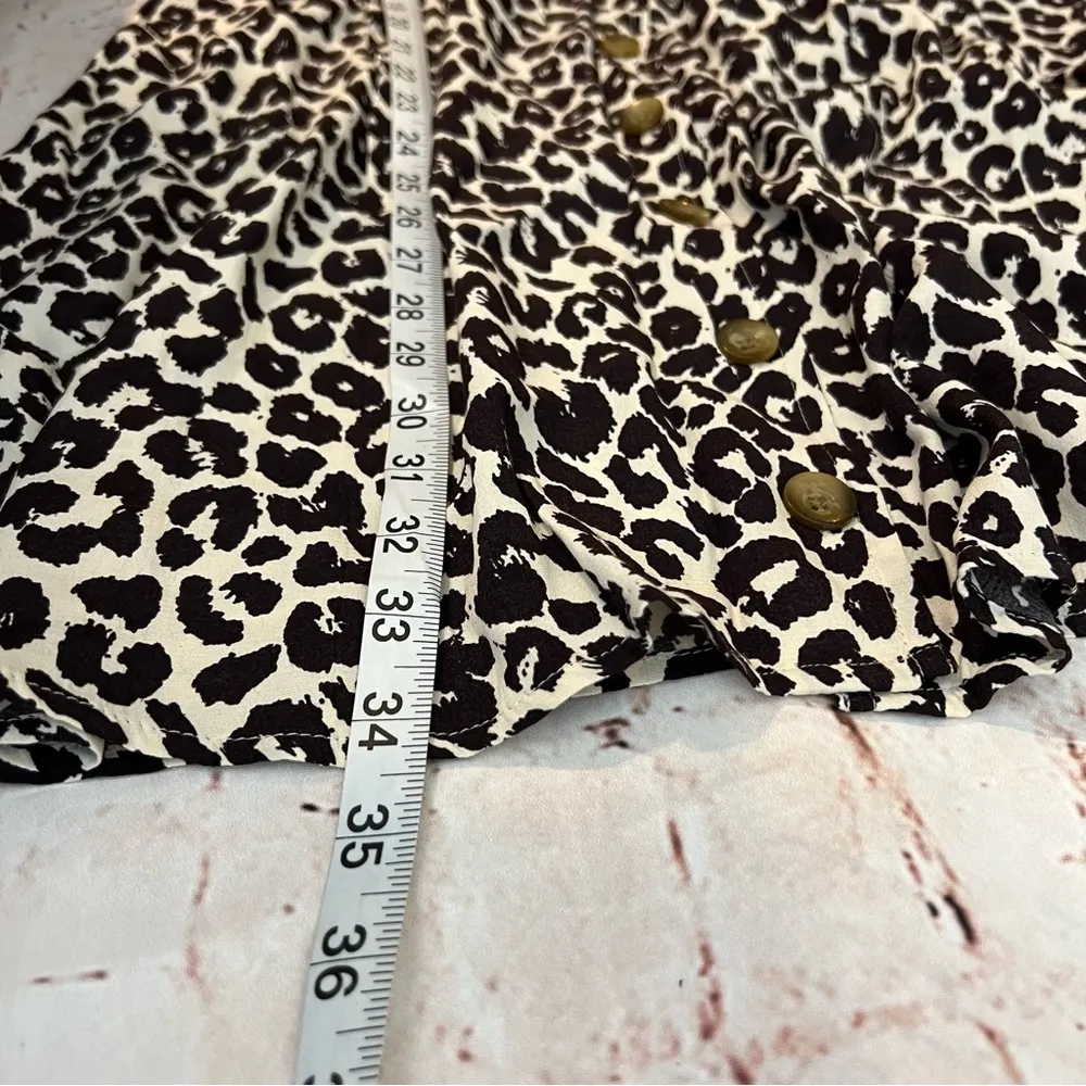 🌱Something Navy Leopard Mini Dress Size L - Image 10