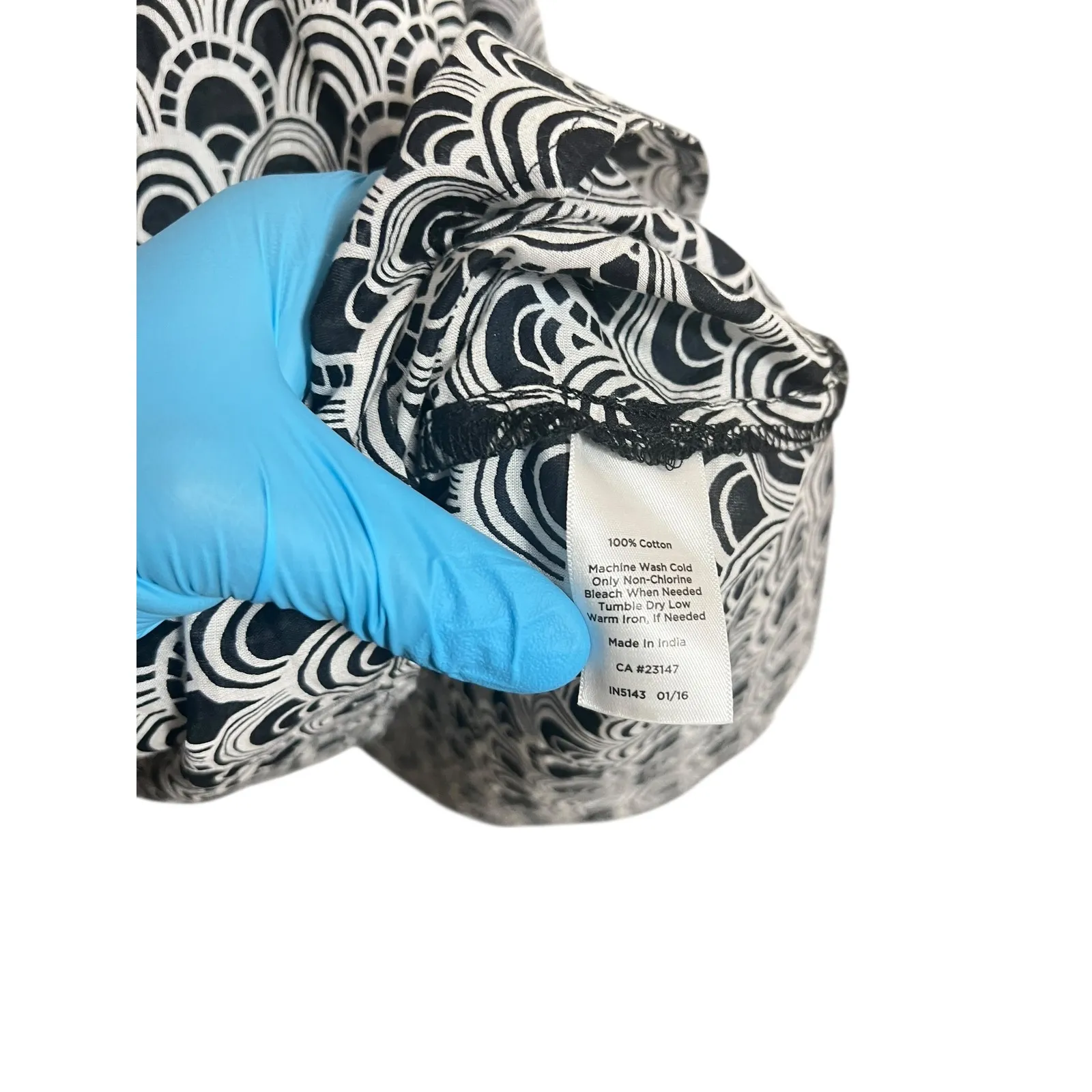 Talbots Women's Black White Geometric Crochet Lace Tunic Top XLP 3/4 Sleeve - Image 4