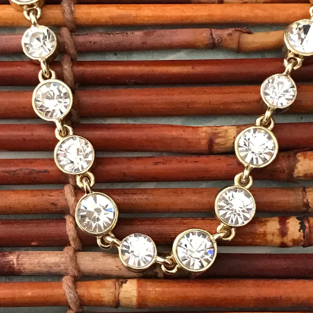 Chico's  Brûlée Crystal & Gold Tone Long Necklace - Image 8