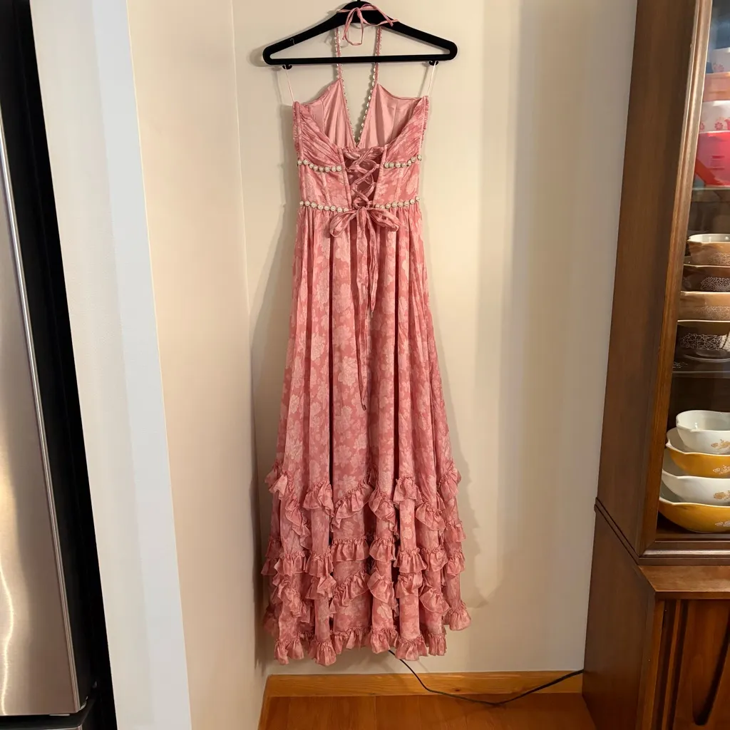 V. Chapman The Scarlette Dress in Pink Peony Print Size 2 - Image 7