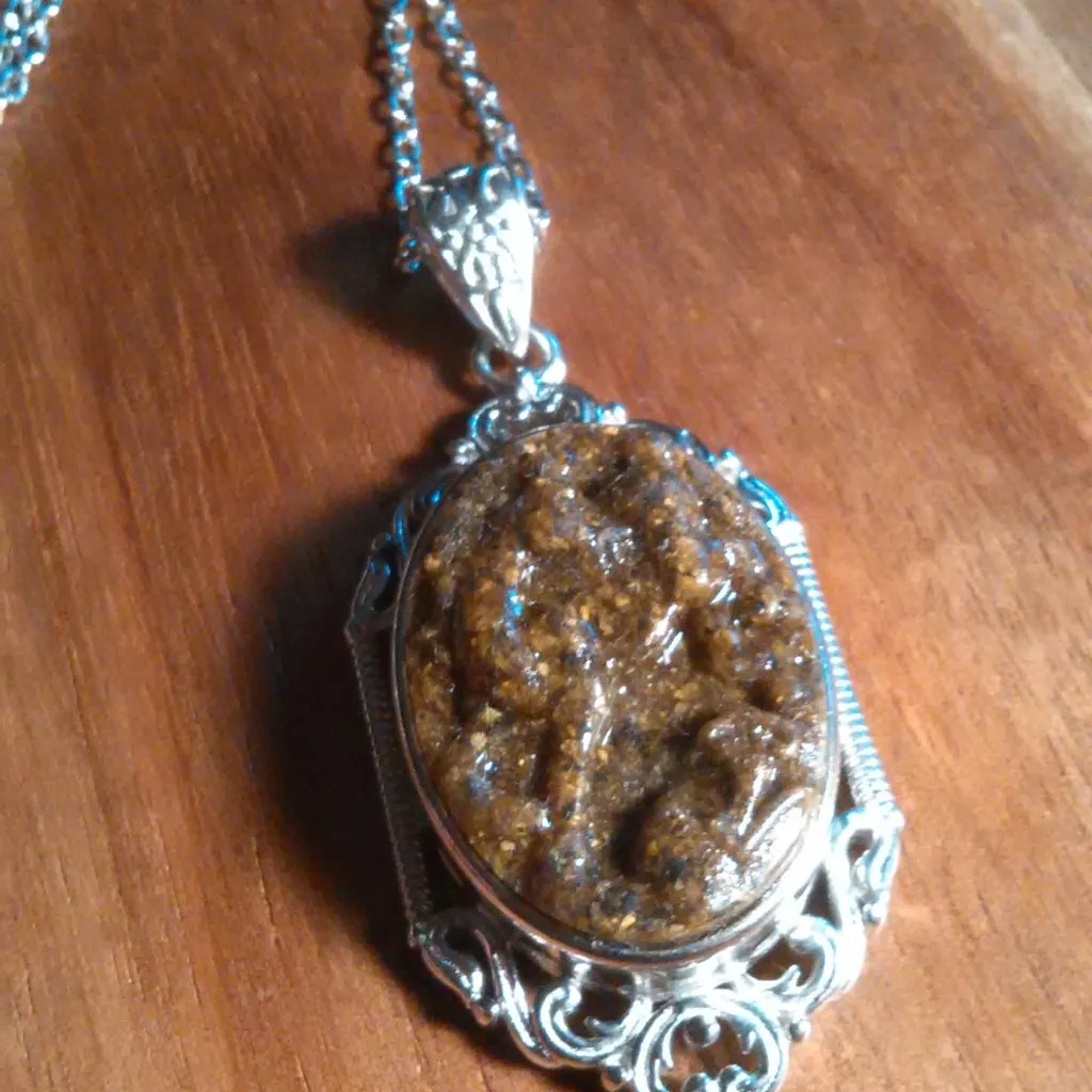 Carved Horse Tiger's Eye Pendant Necklace - Image 5