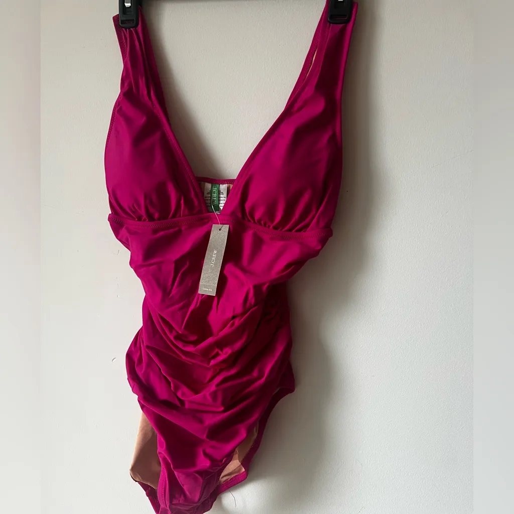 J Crew Women’s Ruched V-Neck One Piece Size 6 - Image 6