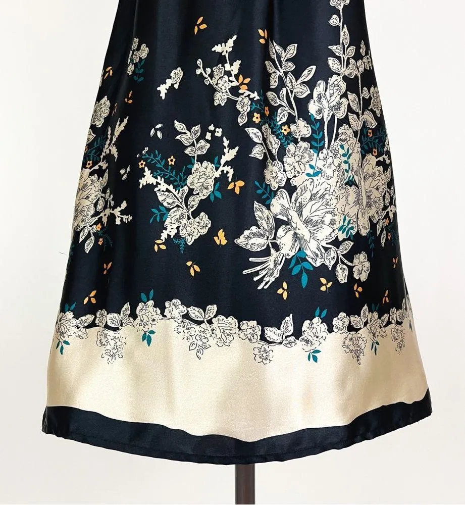 Vintage Y2K Knit + Satin Botanical Halter Top | Size XS - Image 7