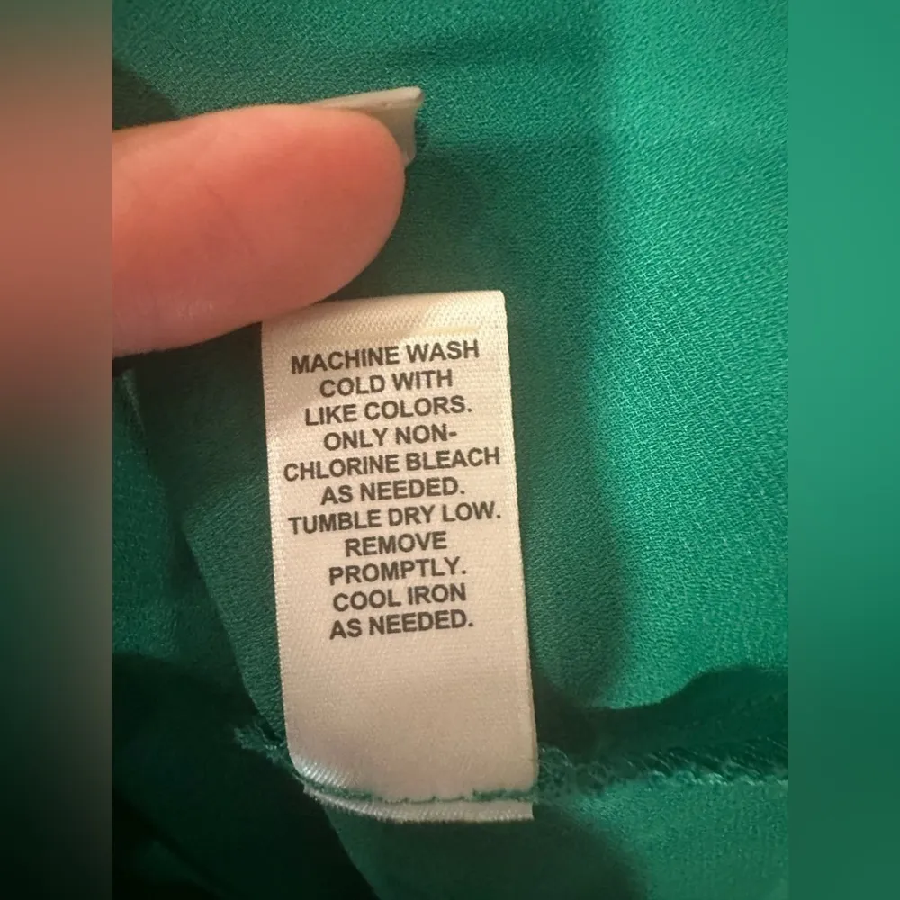 Cato Cold Shoulder Tank Ruffle Sleeve Green Top Size Small - Image 7