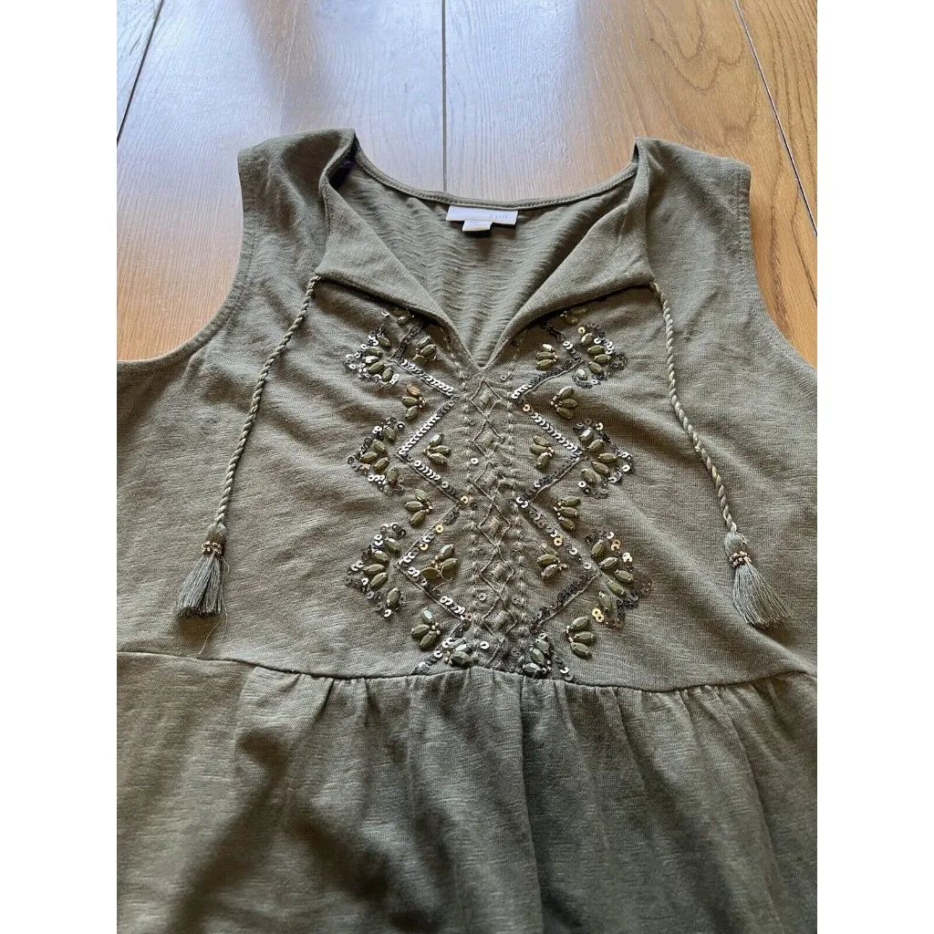 J Jill Tank Dress Boho Midi‎ Size XS Petite Gems Peasant Cottagecore Western - Image 7