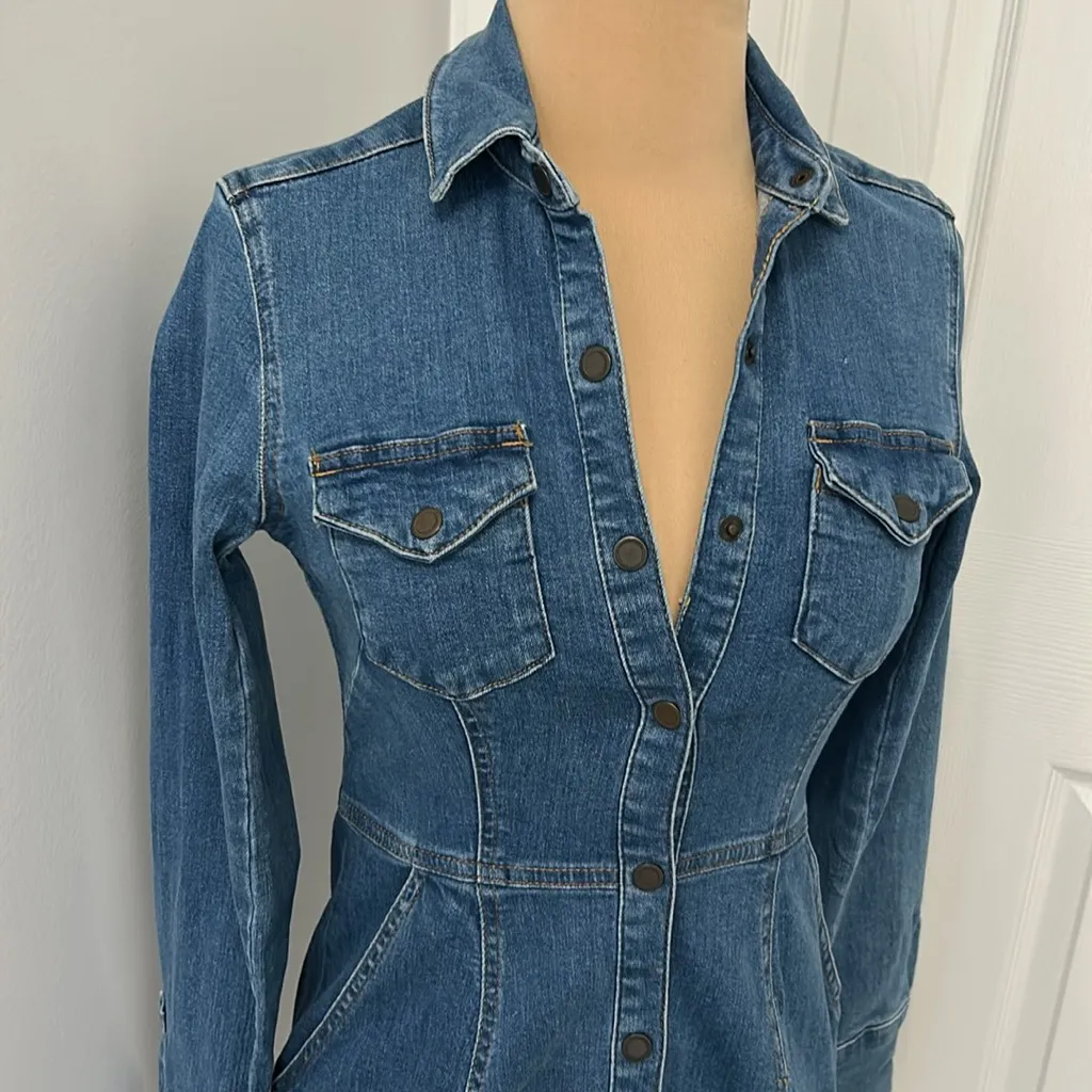 Free People Dynamite in Denim Mini Dress - Image 8