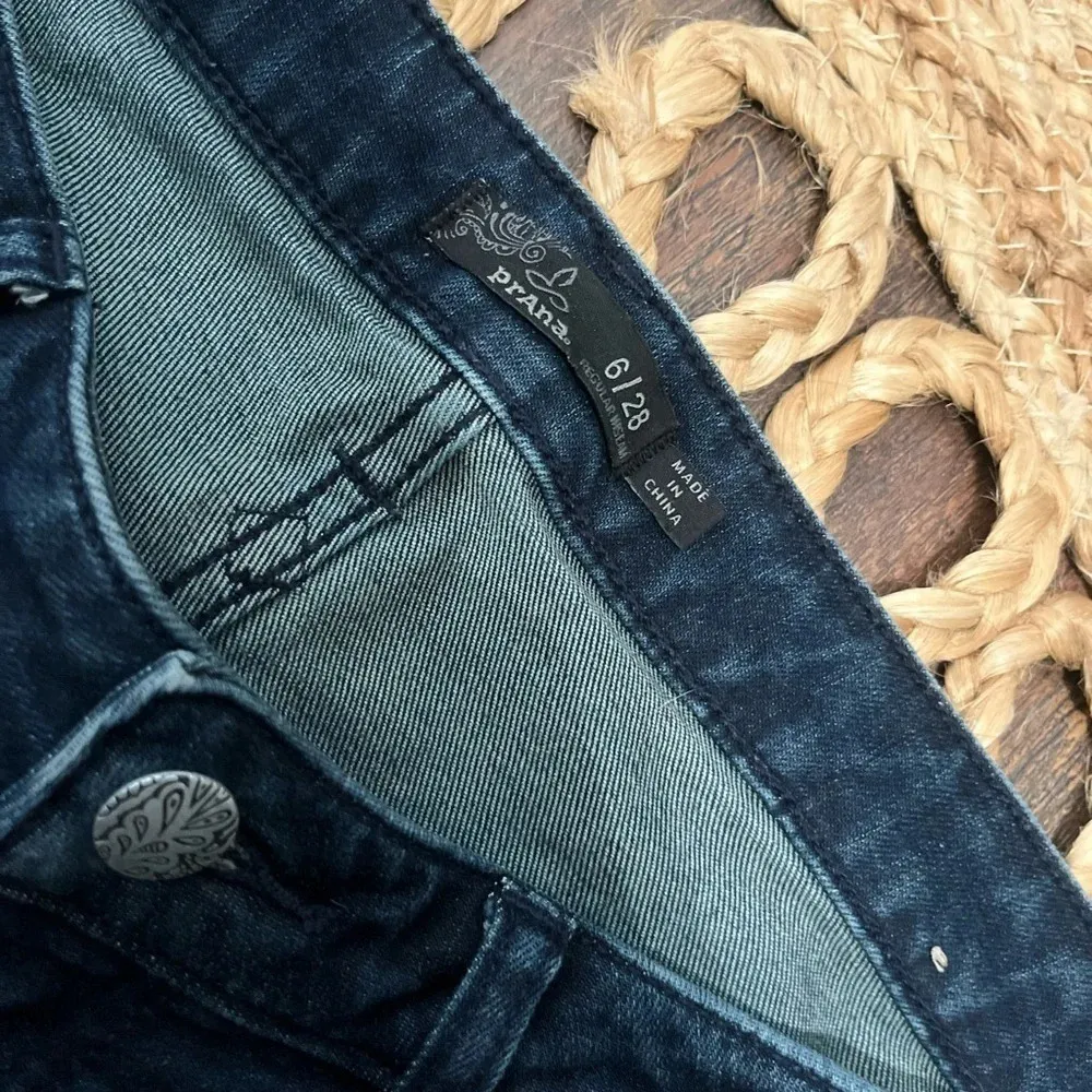prAna Women's 6/28 Dark Wash Blue Denim Stretch Skinny Jeans - Image 2