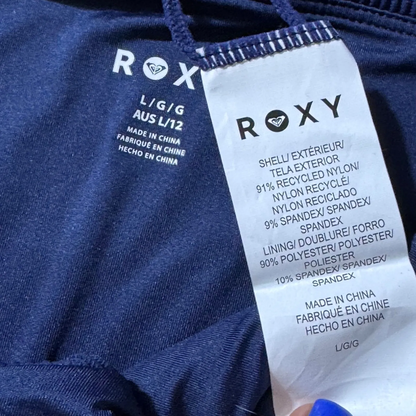 NWT Roxy Cobalt Bikini Bottoms Womens Large Low Rise Hipster UPF 50+ Swim - Image 7