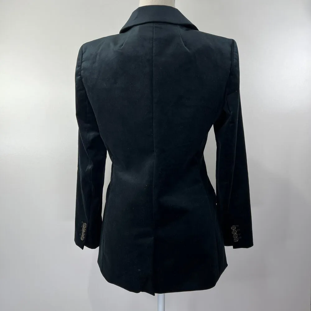J. Crew Willa Blazer Black Velvet Wednesday Addams Whimsygoth Dark Romantic - Image 11