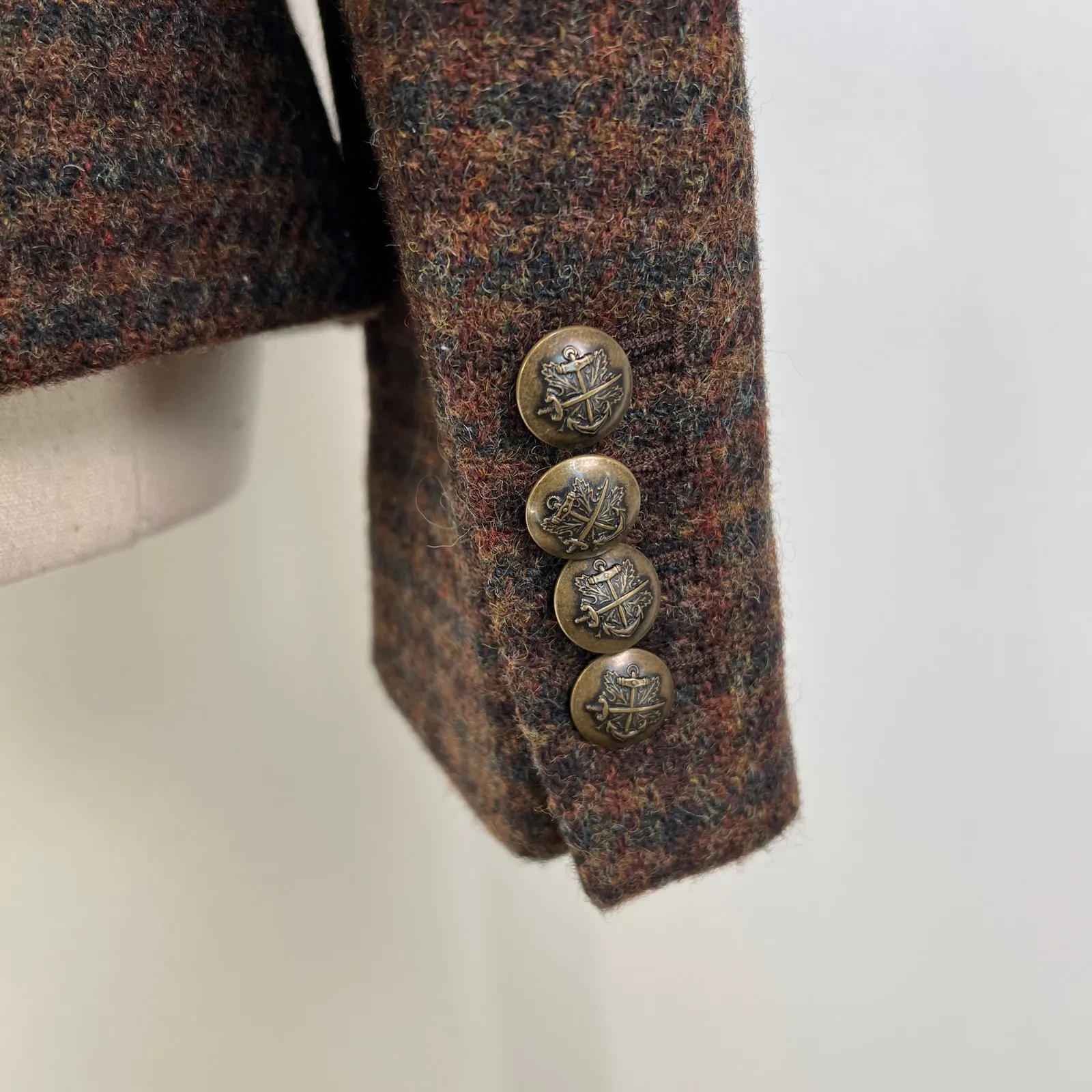 J. Crew School Boy Wool Blazer Brown Plaid Houndstooth - Image 14