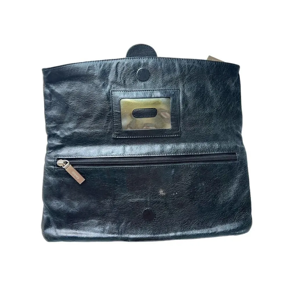 HOBO International Black Leather Foldover Clutch Wallet - Image 5