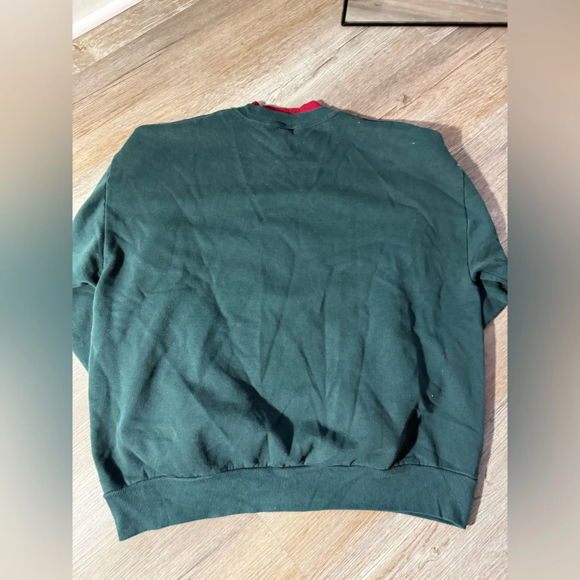 VTG MORNING SUN Green Kitten Cat Birdhouse Christmas Sweatshirt Green Red Size L Size L - Image 9