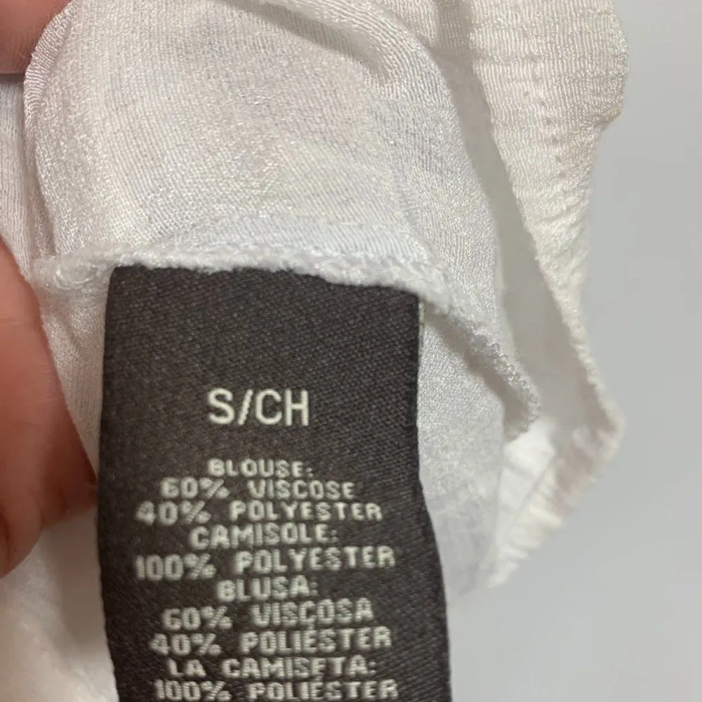 Fever Sheer Sleeveless Button Shirt White - Image 5