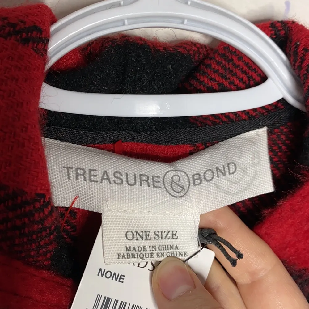 Treasure & Bond Buffalo check plaid hooded zip up cape with pockets - Image 11