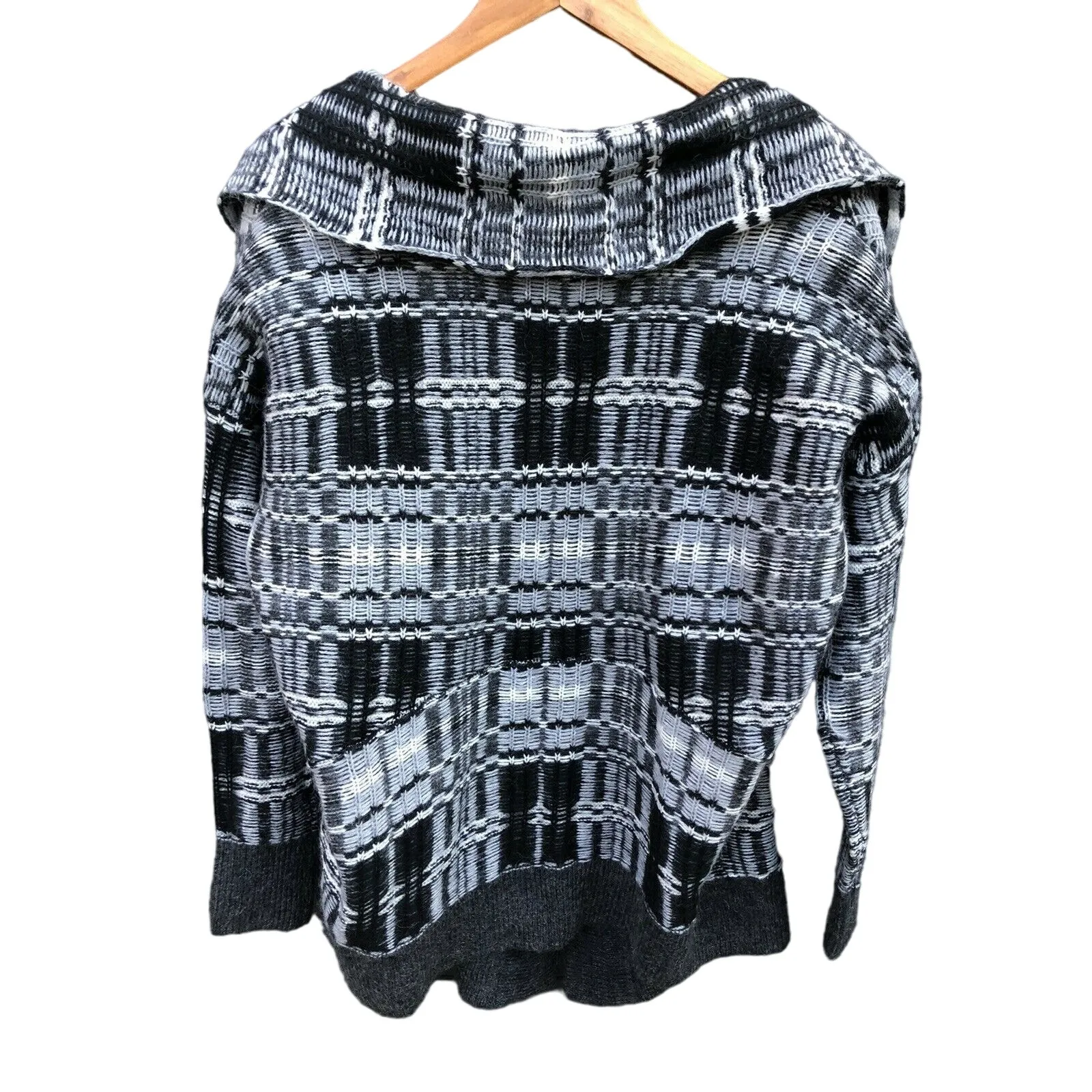 Vintage VICTORIAS SECRET Wrap Cardigan Wool Mohair Gray/Black Plaid Size XS NEW - Image 2