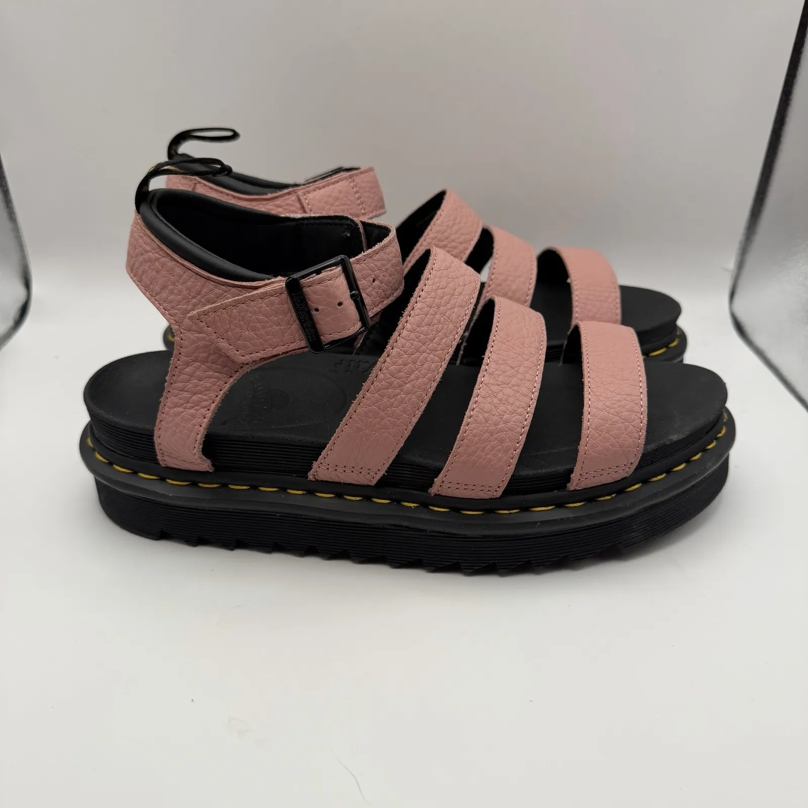 Dr. Martens Womens Sz 10 Blaire Flatform Peach Pink Leather Sandals New - Image 3