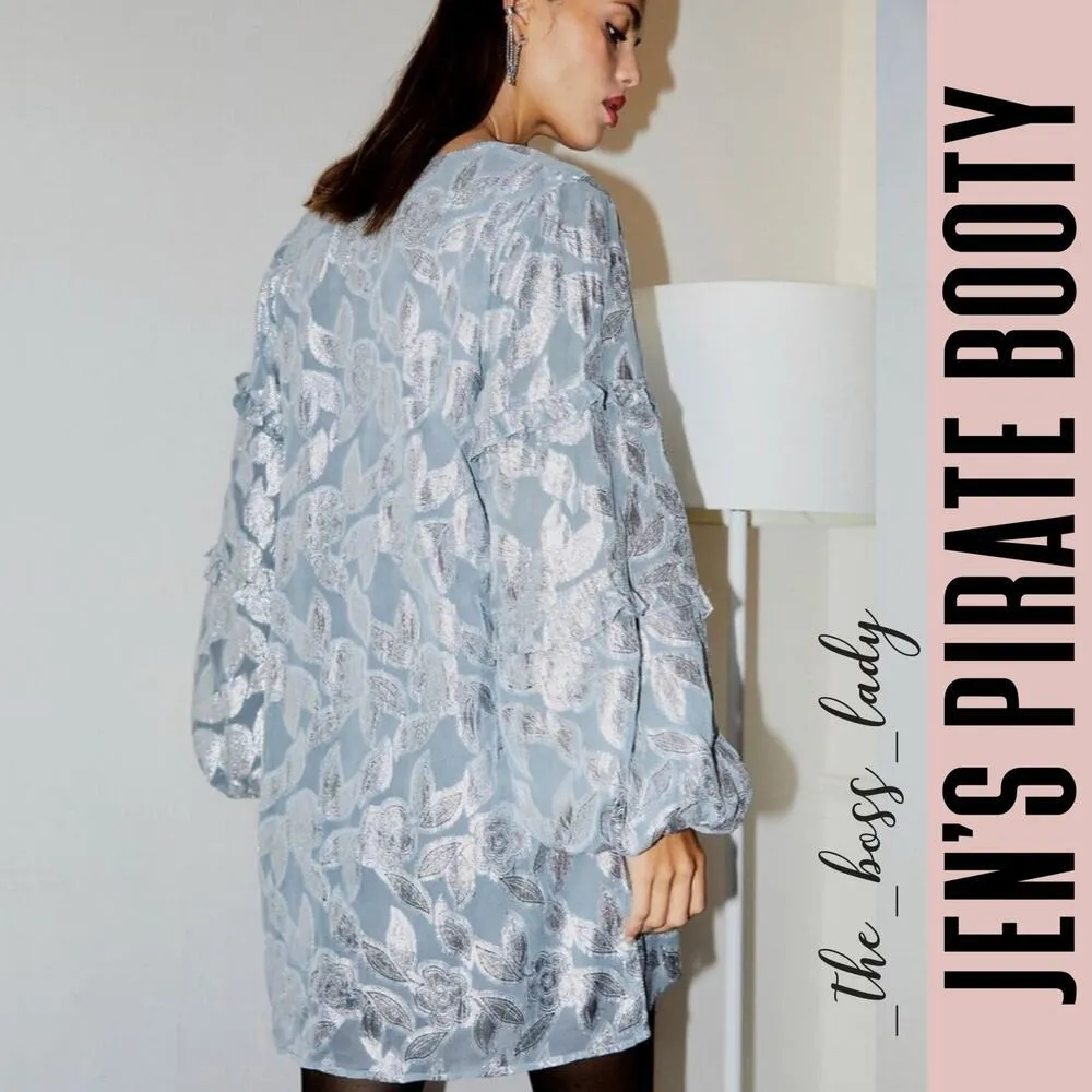 Jen's Pirate Booty mini dress floral metallic ruffled sparkly - Image 7