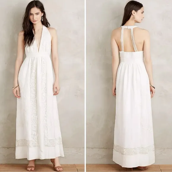 Anthropologie Moulinette Soeurs Amandine Maxi Dress Ivory Lace Ethereal Size 6 - Image 2
