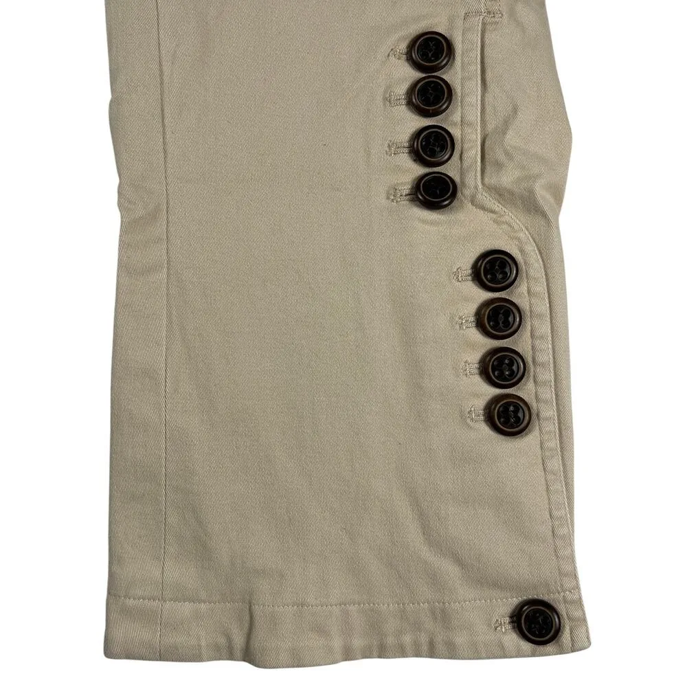 Robert Rodriguez Wide Leg Multi Button Detail Cropped Trouser Pants Khaki Size 6 - Image 2