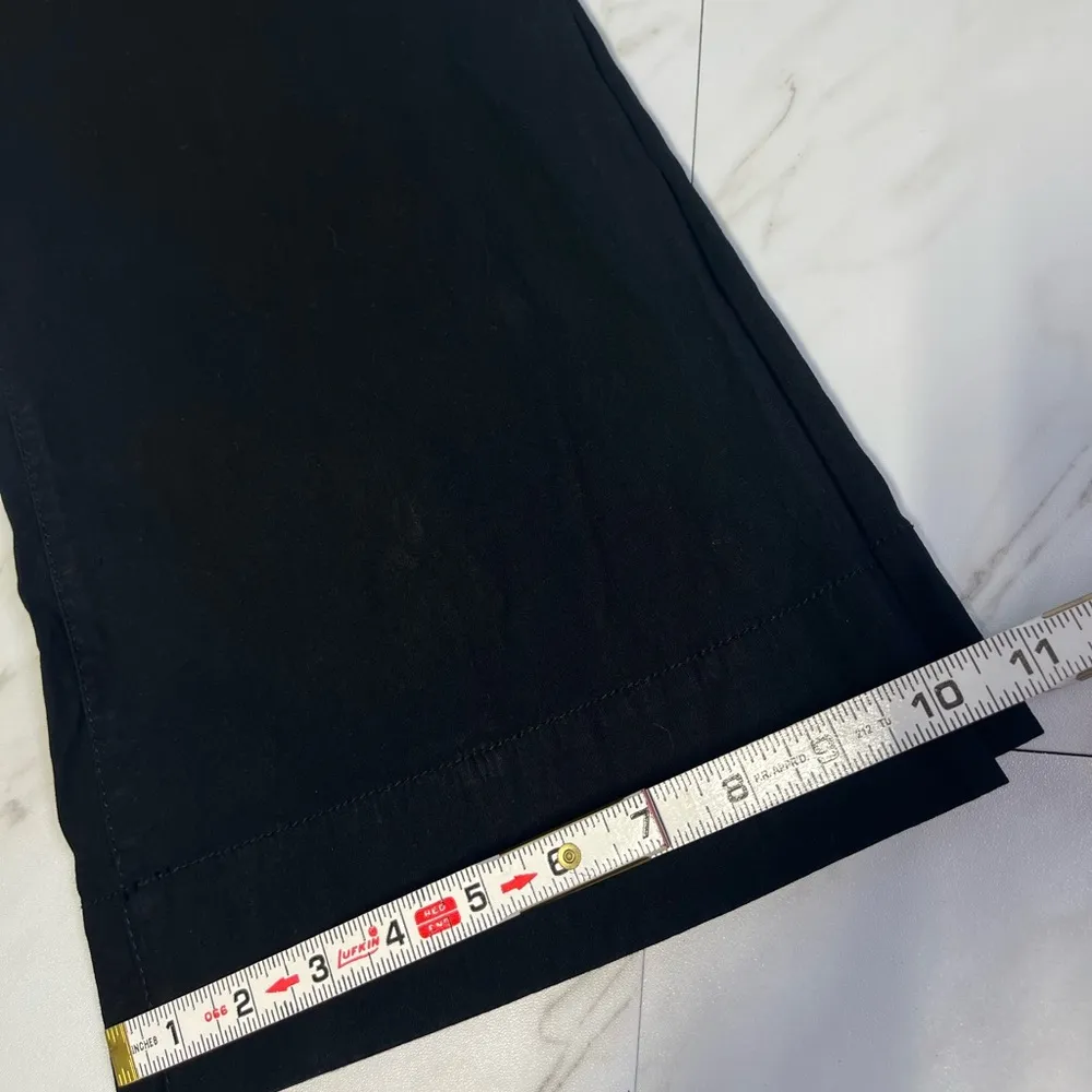 Anthropologie High Waisted Black Double Button Linen Viscose  Fit & Flare Sz 28 - Image 11