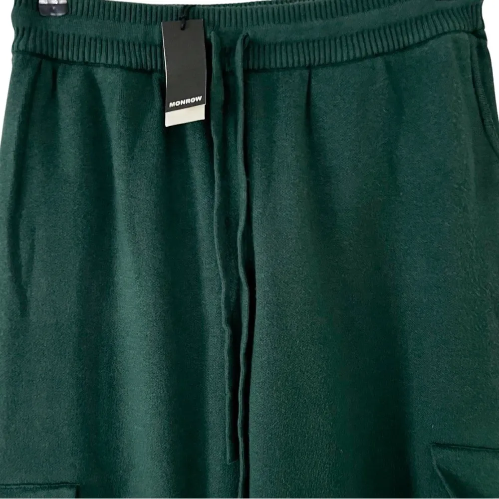 NWT MONROW Soft Knit Cargo Jogger Green Sz L Size L - Image 5