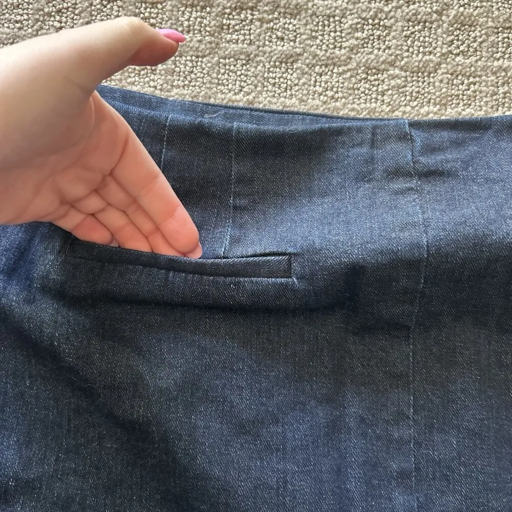 J Jill Womens Size 16 Petite Jean Skirt Dark Wash Stretch Side Zip Office Y2K - Image 7