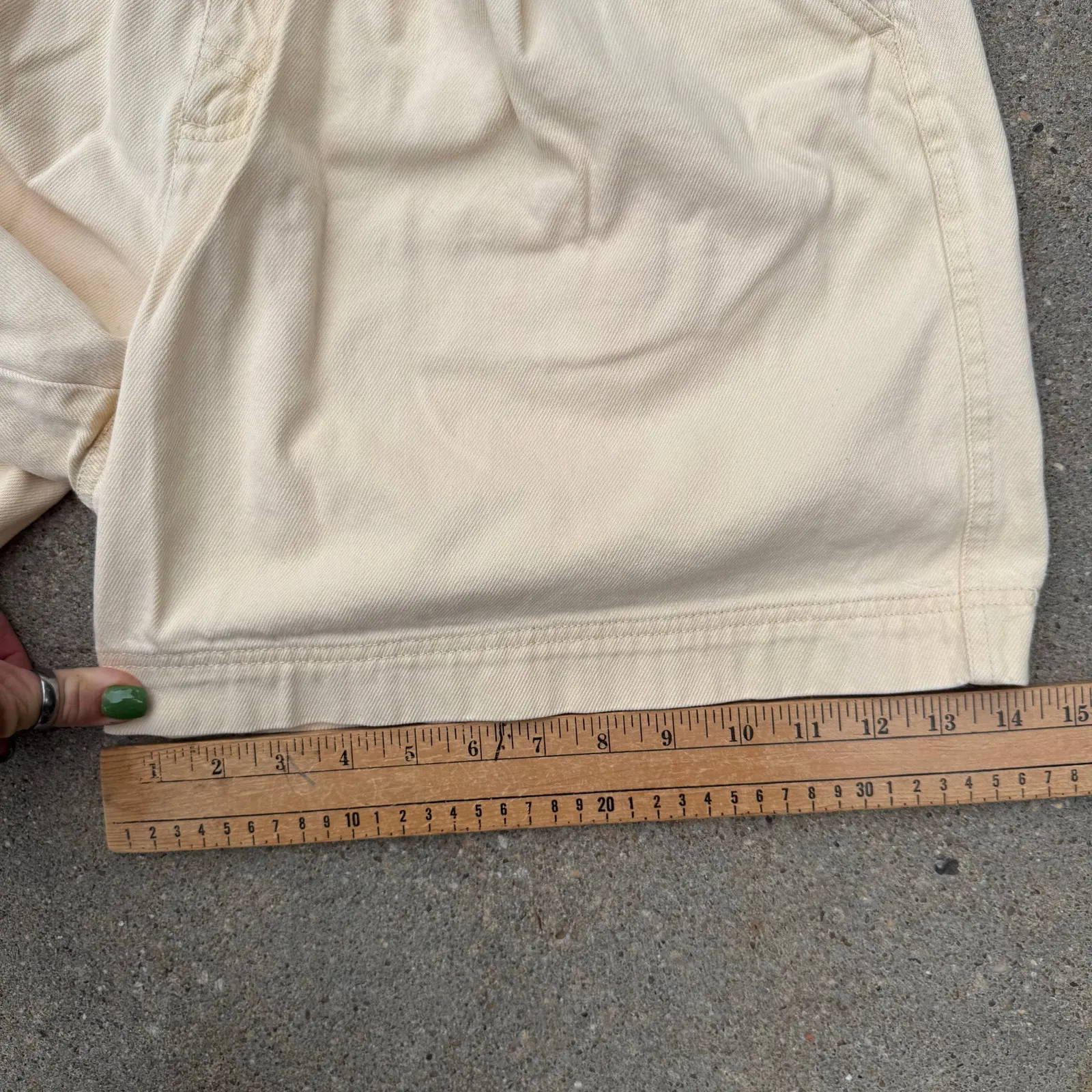 VTG 90s Liz Wear size 12 cotton butter cream yellow high rise pleated mom shorts - Image 8