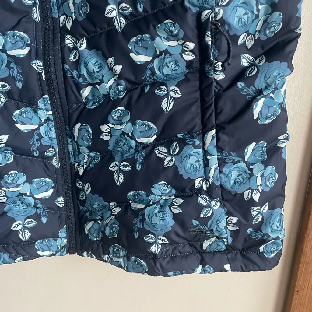 NORTH FACE Flare 550 Blue Floral Flare Down Puffer Vest - Image 6