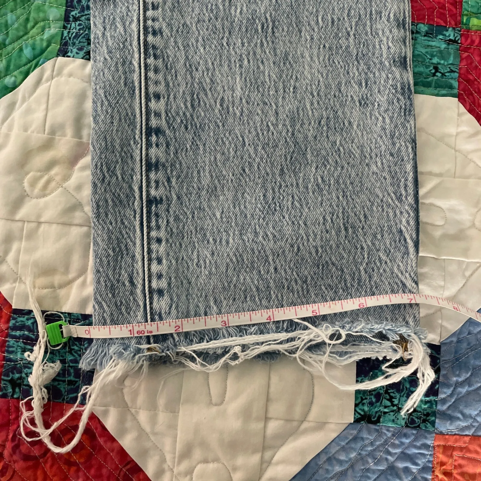 Pacsun 90s Straight Leg Womens Jeans Size 23 Light Wash Frayed Hem Beachy Casual Blue - Image 9