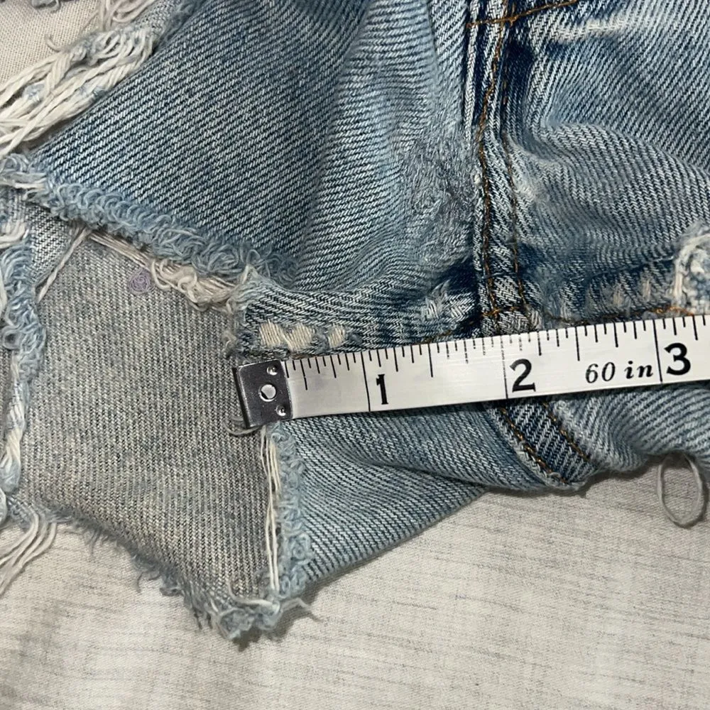 Vintage 90s Levi's Women's 501 Denim Cut Off Shorts Distressed Western Size 26 - Image 9