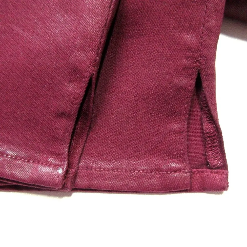 NWT J Brand Alana High Rise Crop in Oxblood Coated Ankle Slit Stretch Jeans 25 - Image 6