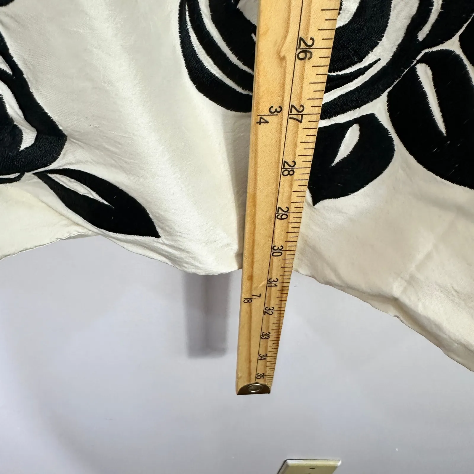 WHBM Strapless Dress Womens 12 Silk Black White Floral Applique Cocktail - Image 4