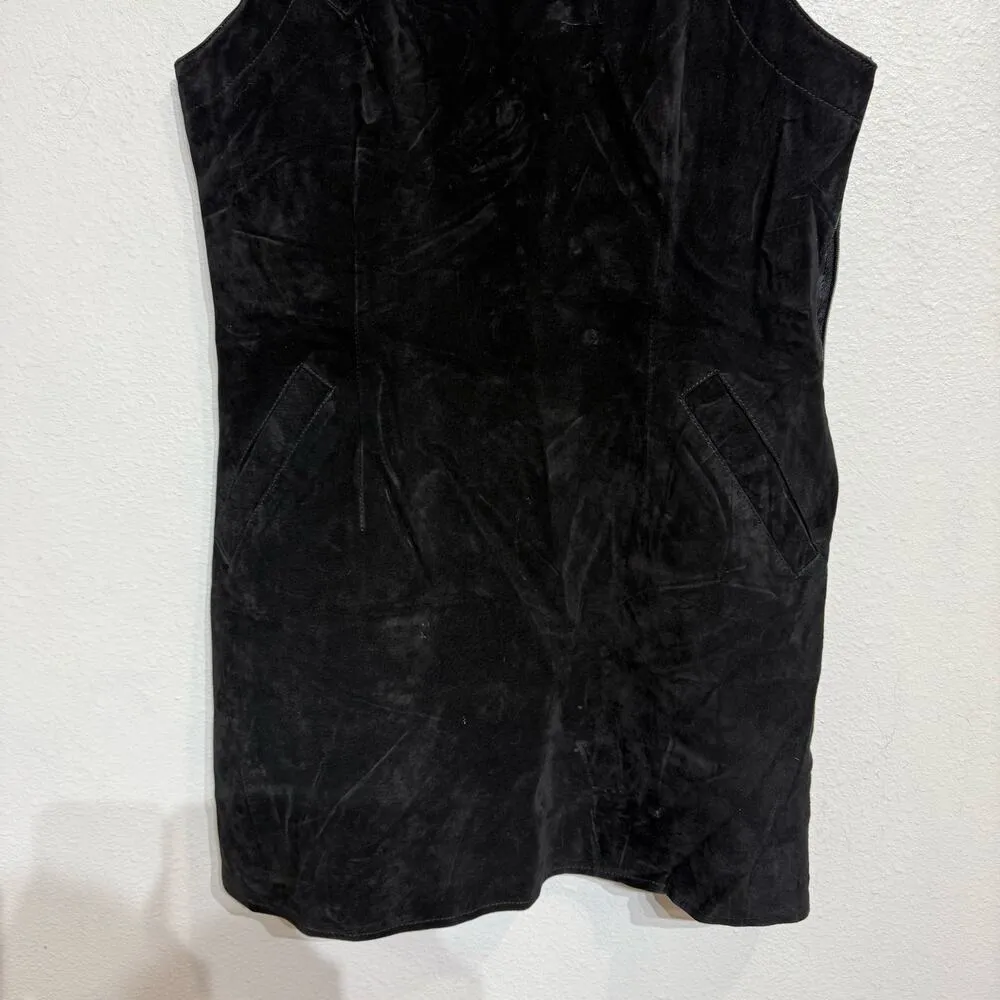 Eres Levy Black Leather Mini Dress Sz M Size M - Image 4