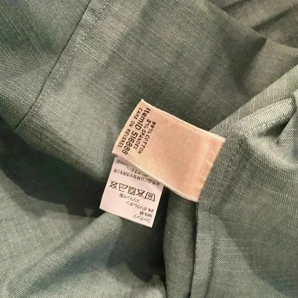 NWOT L.L. Bean Size L Sage Green Stretch Cotton Short Sleeve Button Down Shirt Size L - Image 9